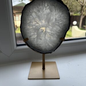 Natural Agate Slice on stand